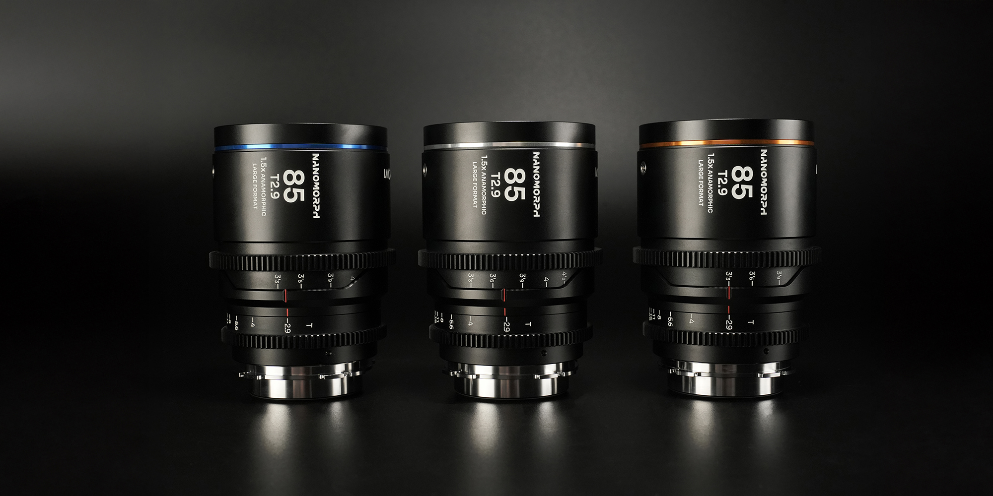 Obiektyw Laowa Nanomorph 85 mm T2,9 1,5x LF do Arri PL / Canon EF w 3 różnych wariantach koloru flary